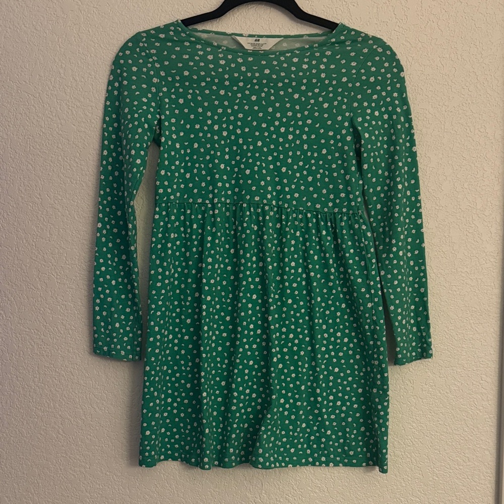 H&M Green Dress with Floral Print